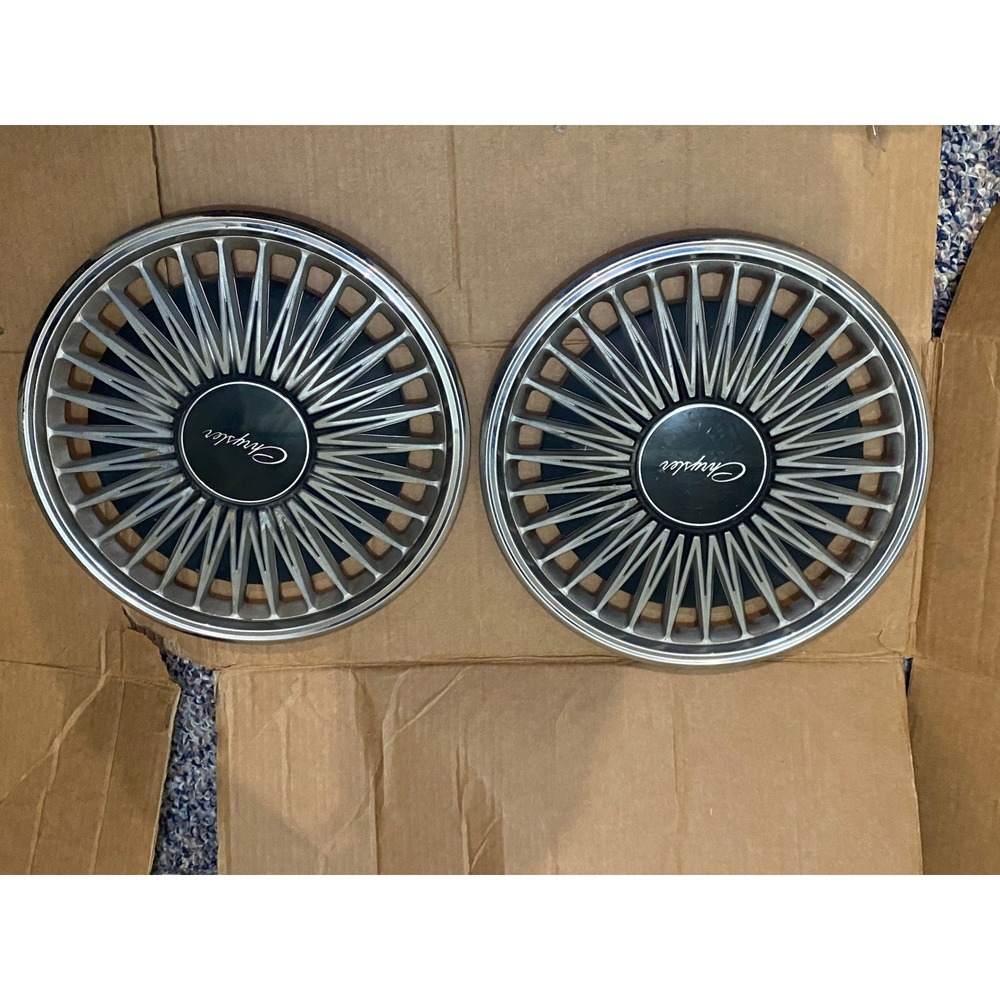Chrysler LeBaron 1992 OEM Vintage‎ Hubcaps Wheel Covers Set of 2 Black Chrome